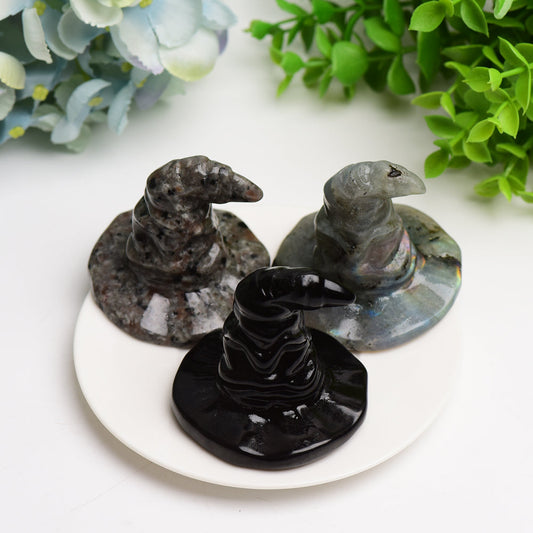 2.2" Mixed Crystal Wizard Hat Crystal Carving Bulk Wholesale Wholesale Crystals