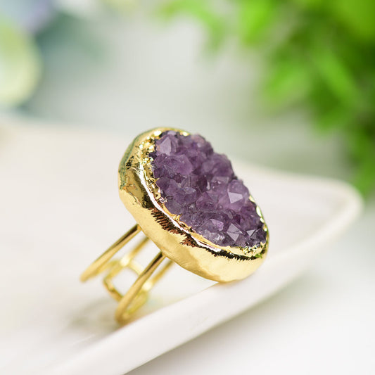 Amethyst Cluster Metal Ring Bulk Wholesale Wholesale Crystals