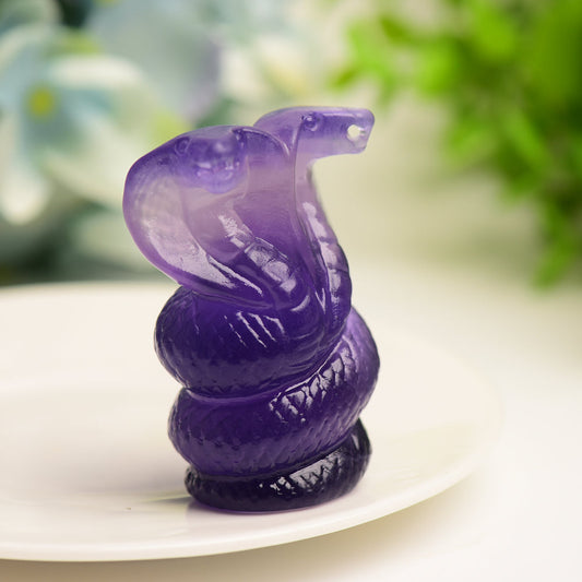 2.2" Fluorite Double Head Snake Crystal Carving Bulk Wholesale Wholesale Crystals