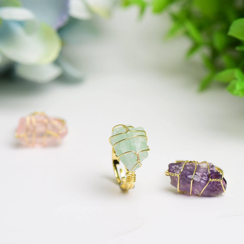 Raw Stone Metal Ring Wholesale Crystals