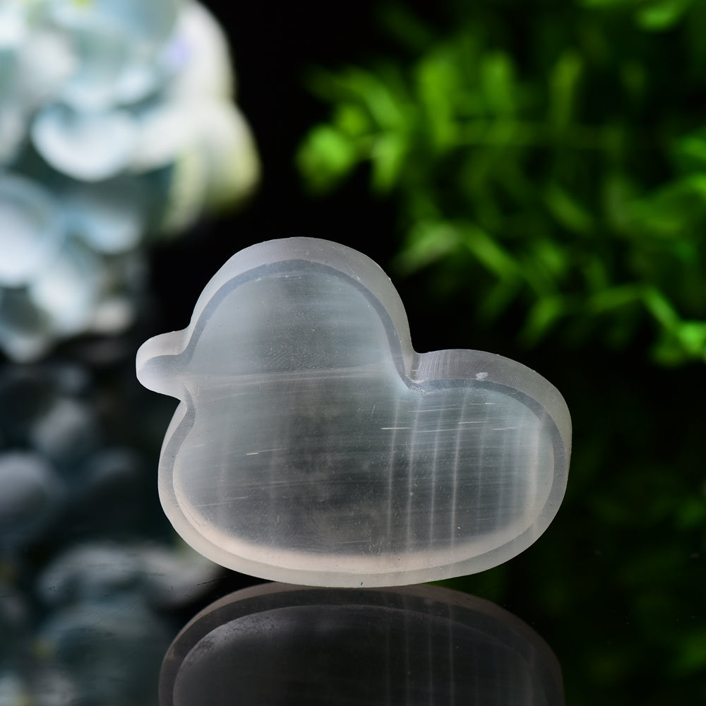 2.6" Duck Shape Selenite Bowl Carving Bulk Wholesale Wholesale Crystals
