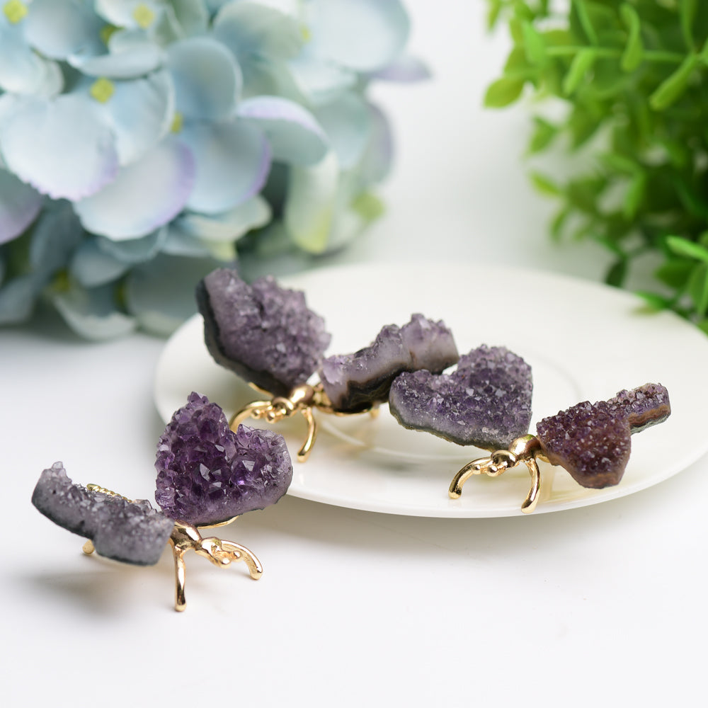2.1" Amethyst Cluster Butterfly Design Free Form Bulk Wholesale Wholesale Crystals