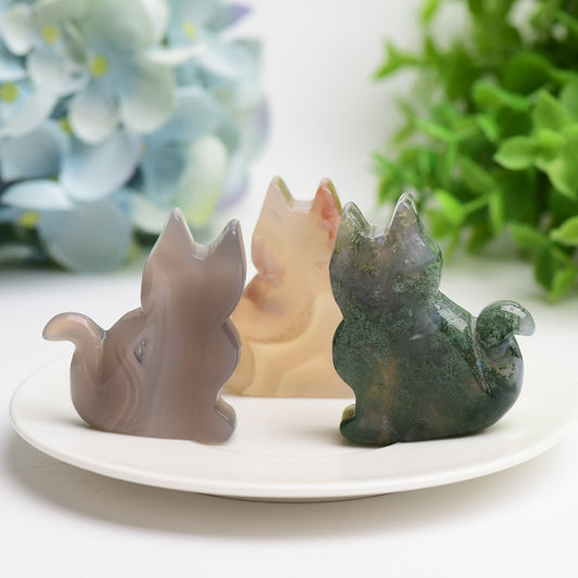 2.0" Agate Cat Crystal Carving Bulk Wholesale Wholesale Crystals