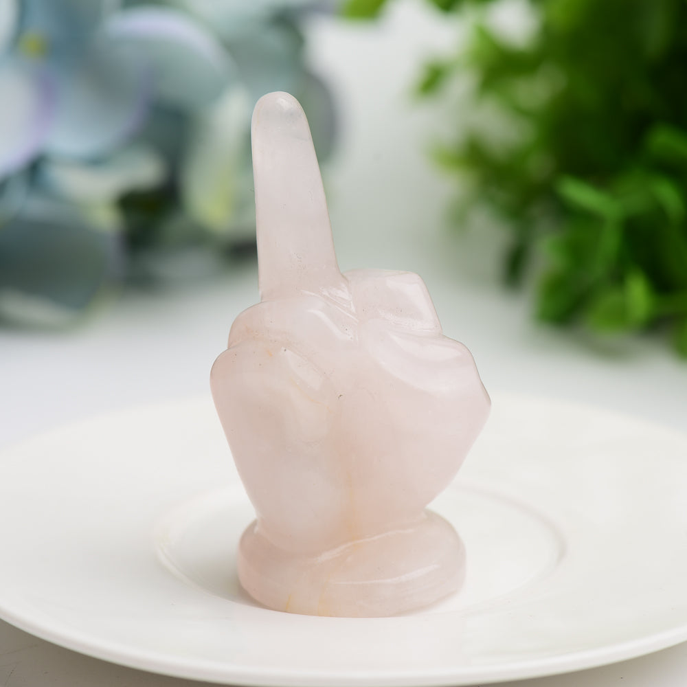 2.7" Mixed Crystal Middle Finger Gesture Crytsal Carving Bulk Wholesale Wholesale Crystals