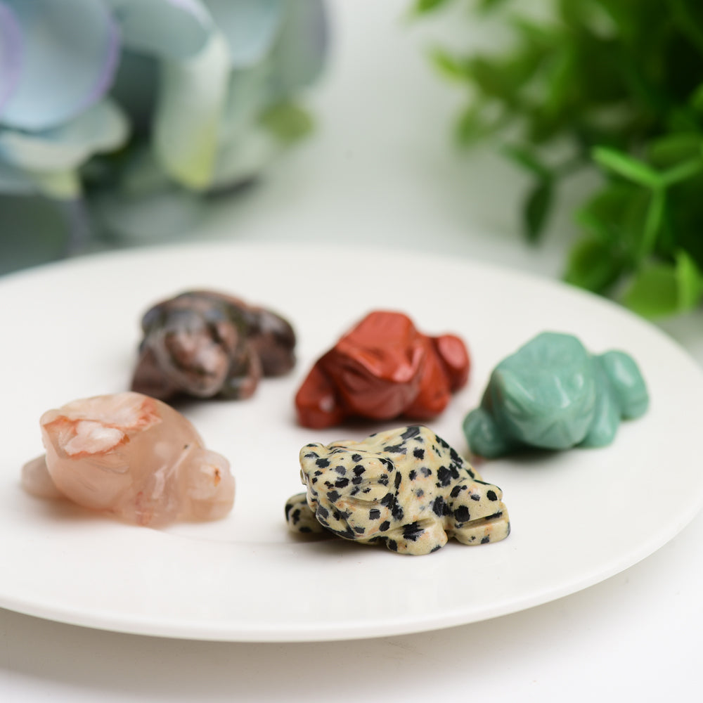 1.0" Mixed Crystal Mini Frog Crystal Carving Bulk Wholesale Wholesale Crystals