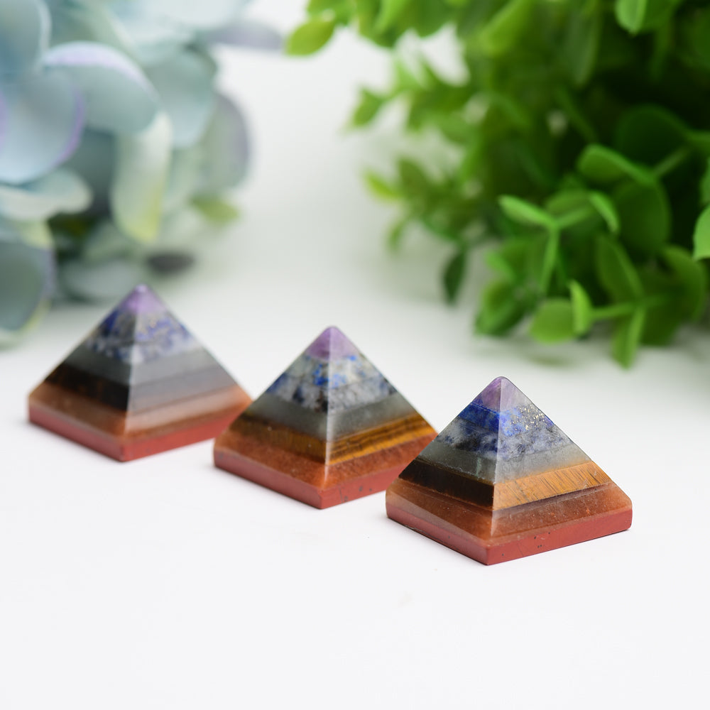 1.0" Chakra Pyramid Crystal Carving Bulk Wholesale Wholesale Crystals