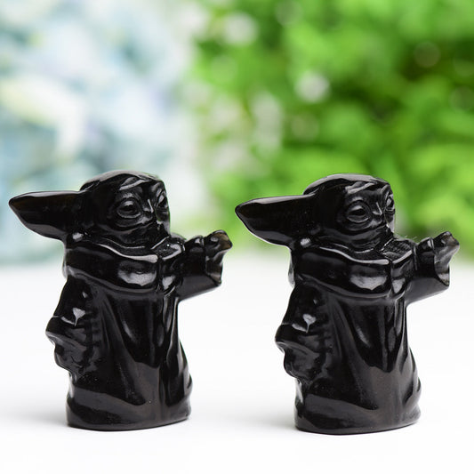 2.3" Black Obsidian Master Crystal Carving Wholesale Crystals