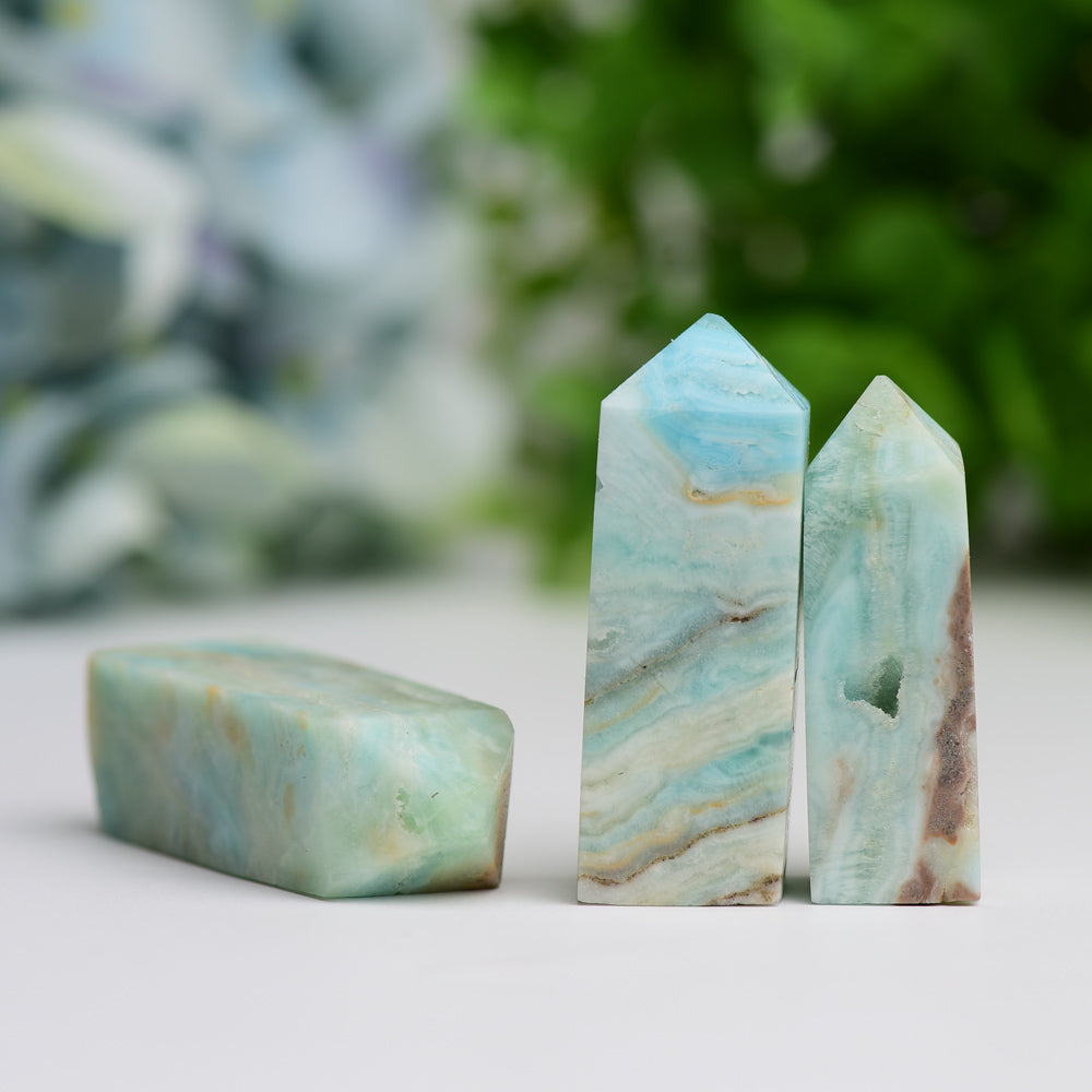 Set of 3 Hemimorphite Point Bag Wholesale Crystals