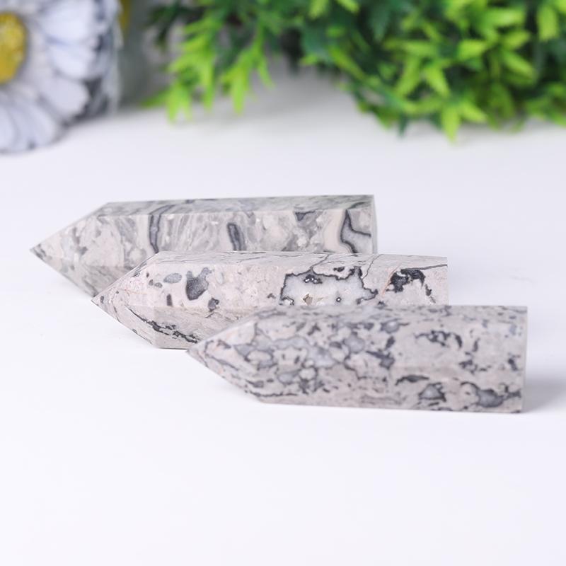 Wholesale Natural Picasso Jasper Point Crystal Tower Healing Stone for Feng Shui Decoration Wholesale Crystals