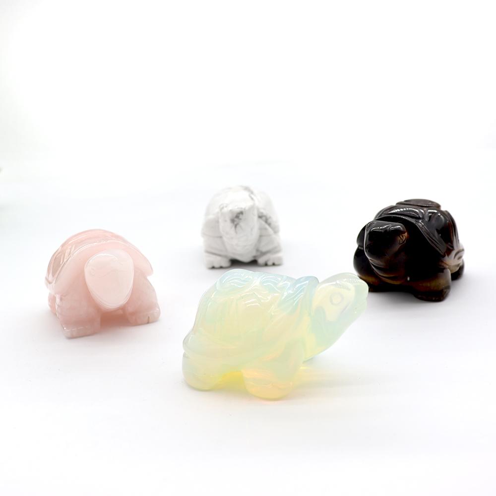 Hand Carved Rose Quartz Tortoise Animal Collectible Sculpture 1.5"(40mm) Wholesale Crystals