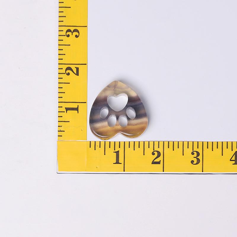 1.5" Heart with Cat Paw Shape Crystal Carvings Wholesale Crystals