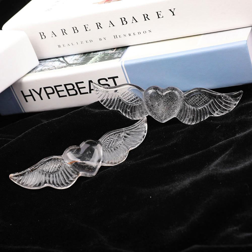Clear Quartz Carved Heart with Wings Wholesale Crystals