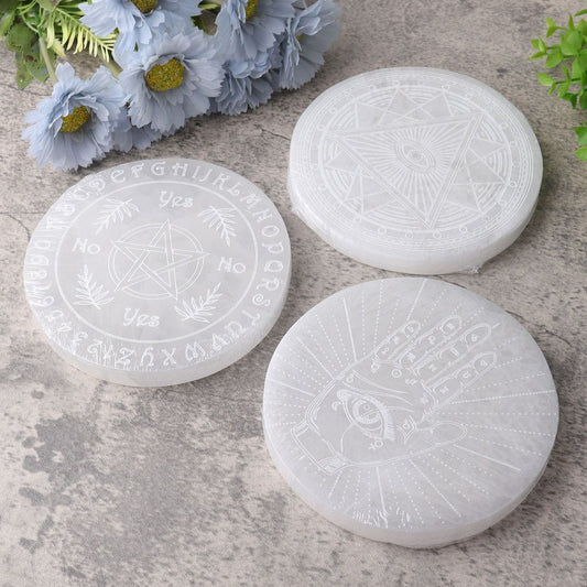 15cm Round Selenite Coaster Wholesale Crystals