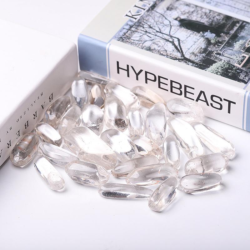 0.1kg 35mm-42mm Natural Clear Quartz Tumbles for Healing Wholesale Crystals