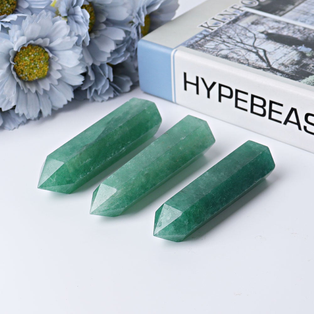 3"-3.5" Green Strawberry Crystal Point Wholesale Crystals
