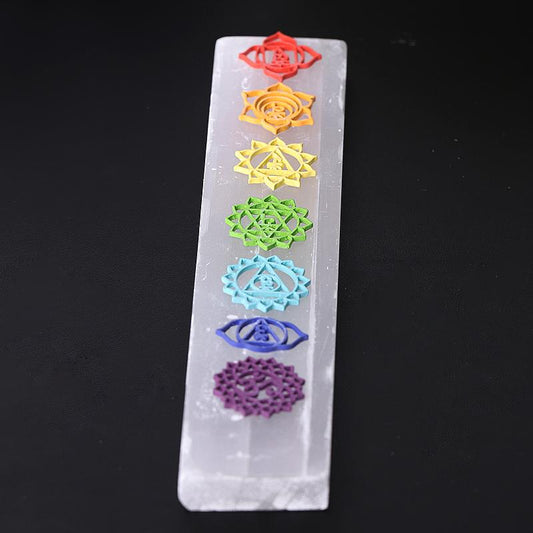 8" Chakra Selenite Stick Wand Wholesale Crystals