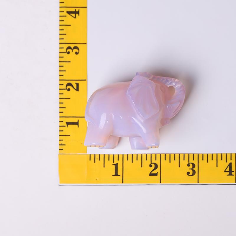 3" Pink Opalite Elephant Crystal Carvings Wholesale Crystals