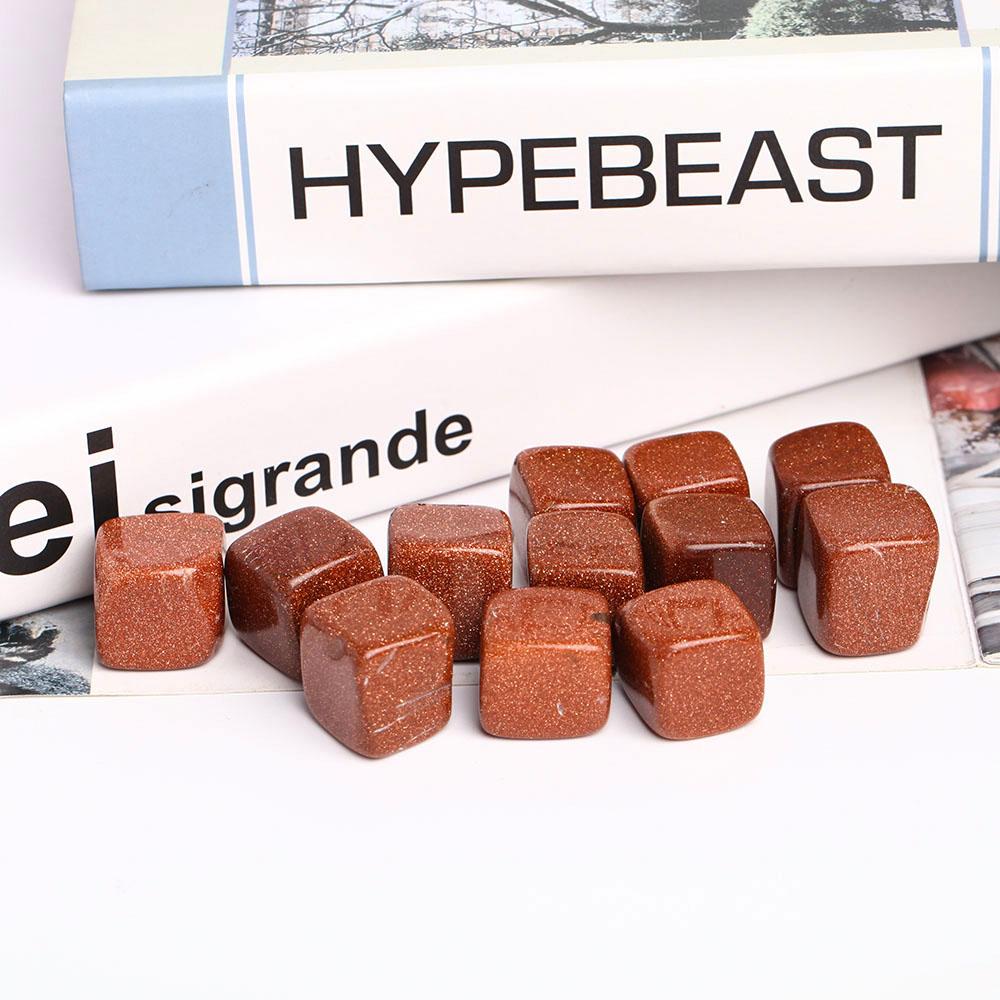0.1kg Gold Sand Stone Crystal Cubes Wholesale Crystals