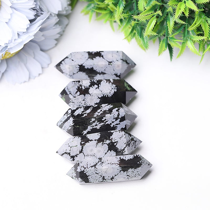 2" Snowflake Obsidian Double Terminated Point Wholesale Crystals