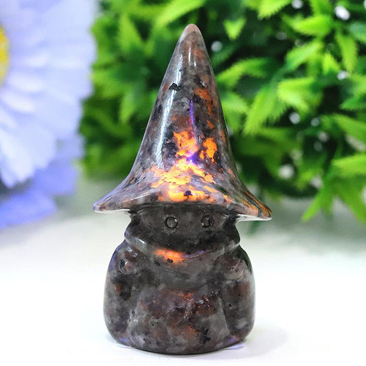 3" Yooperlite Baby Witch Wizard Crystal Carvings for Halloween Wholesale Crystals