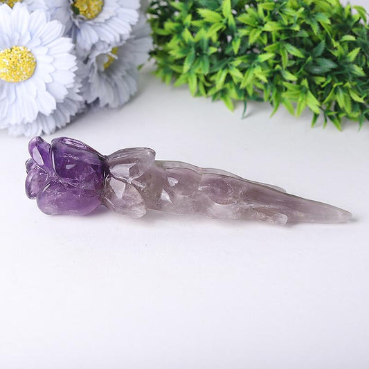7.5" Amethyst Rose Crystal Carvings Wholesale Crystals