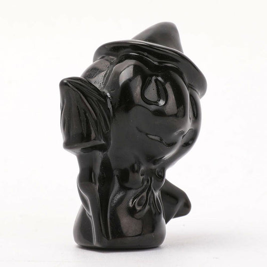 Black Obsidian Pumpkin Wizard Carvings Wholesale Crystals