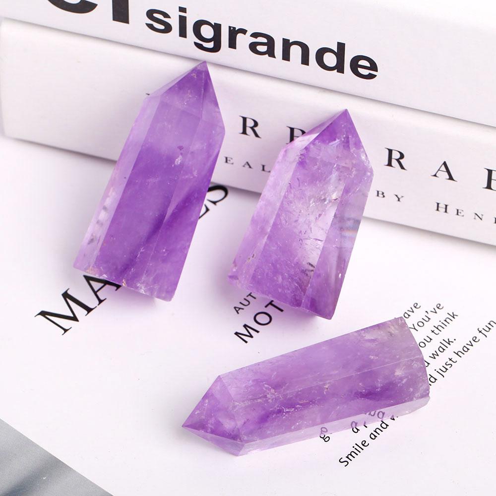 Set of 3 Amethyst Crystal Points Wholesale Crystals