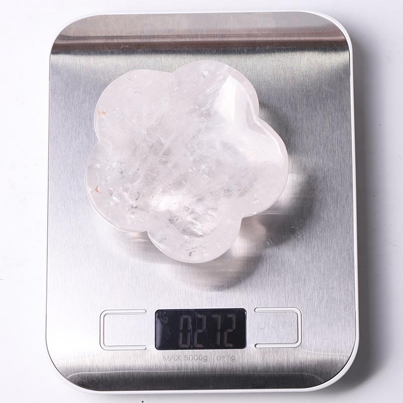 3.5" Clear Quartz Flower Shape Bowl Crystal Carvings Wholesale Crystals