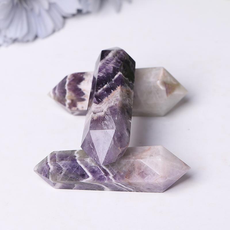 Hot Sale Crystals Healing Stones Dream Amethyst Double Point Crystal Tower Chevron-Amethyst Wholesale Crystals