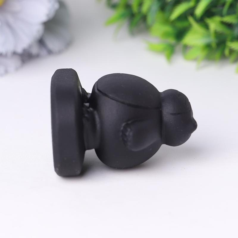2" Black Obsidian Snorlax Crystal Carvings Wholesale Crystals