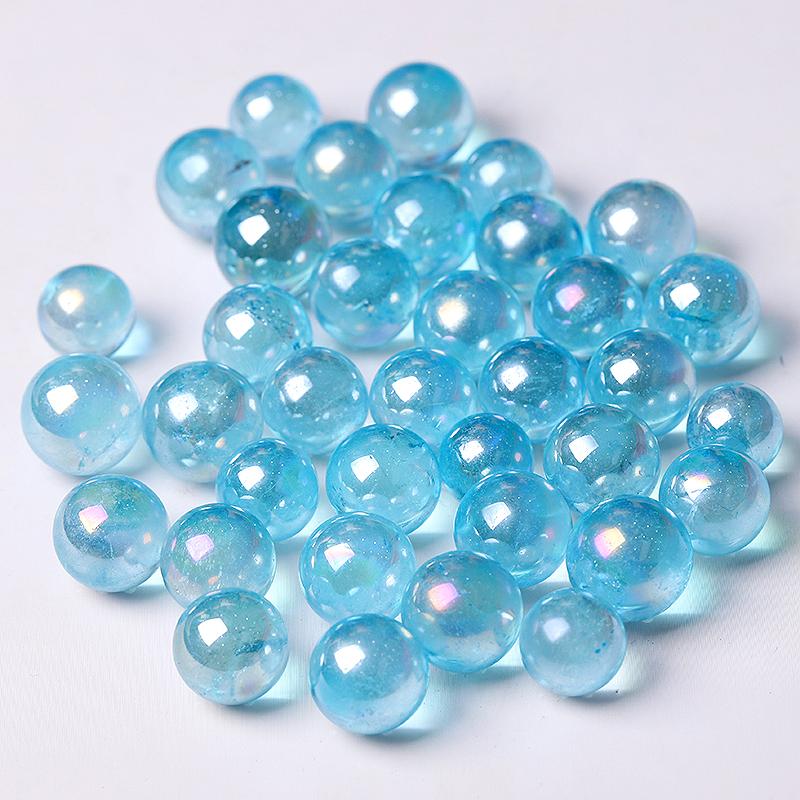 0.5-0.7'' High Quality Blue Aura Crystal Spheres Crystal Balls for Healing Wholesale Crystals