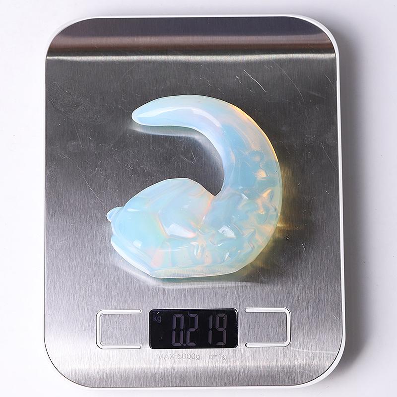 3" Opalite Moon with Rabbit Crystal Carvings Wholesale Crystals