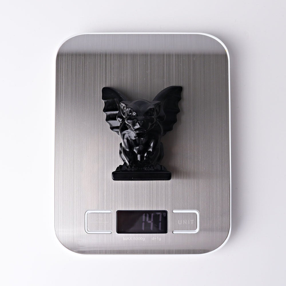 3" Black Obsidian Gargoyle Crystal Carvings Wholesale Crystals