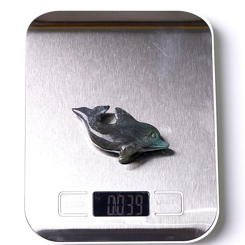 2.5" Moss Agate Dolphin Crystal Carvings Wholesale Crystals