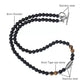 6mm Black Obsidian with Crystal Stainless Steel Neckalce Crystal Healing Bulk Wholesale