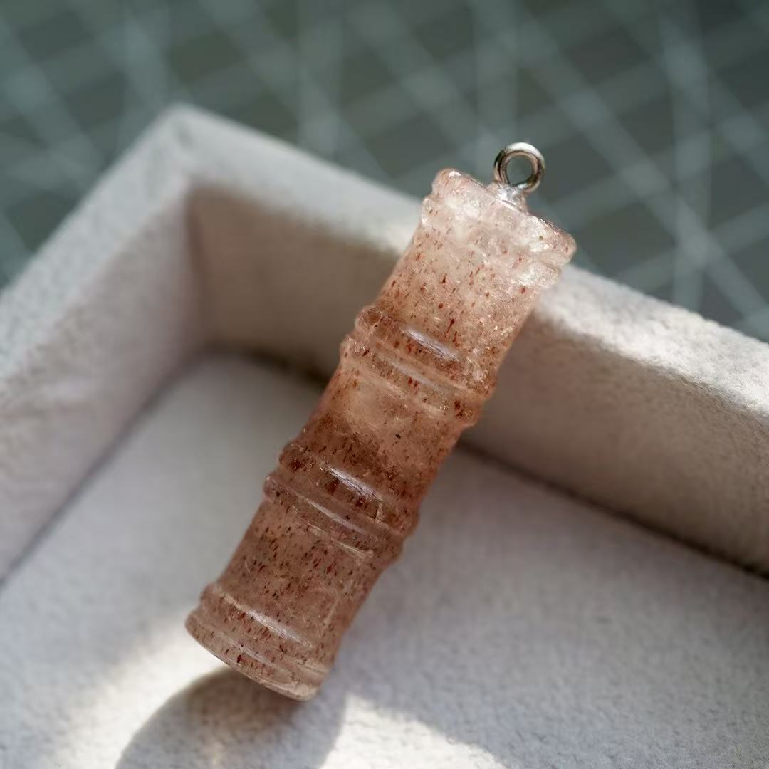 Crystal Bamboo Good Luck Pendant Crystal Healing Bulk Wholesale