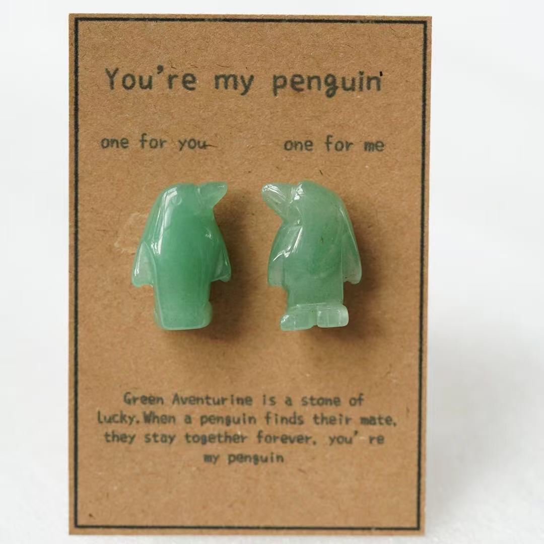 Crystal Sweet Valentine's Day Gift Penguin Carving Crystal Healing Bulk Wholesale