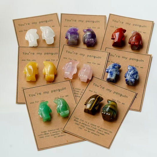 Crystal Sweet Valentine's Day Gift Penguin Carving Crystal Healing Bulk Wholesale