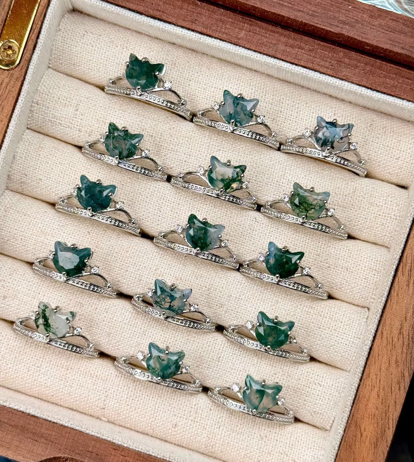 Adjustable Cooper Silver Plated Crystal Ring Crystal Healing Bulk Wholesale