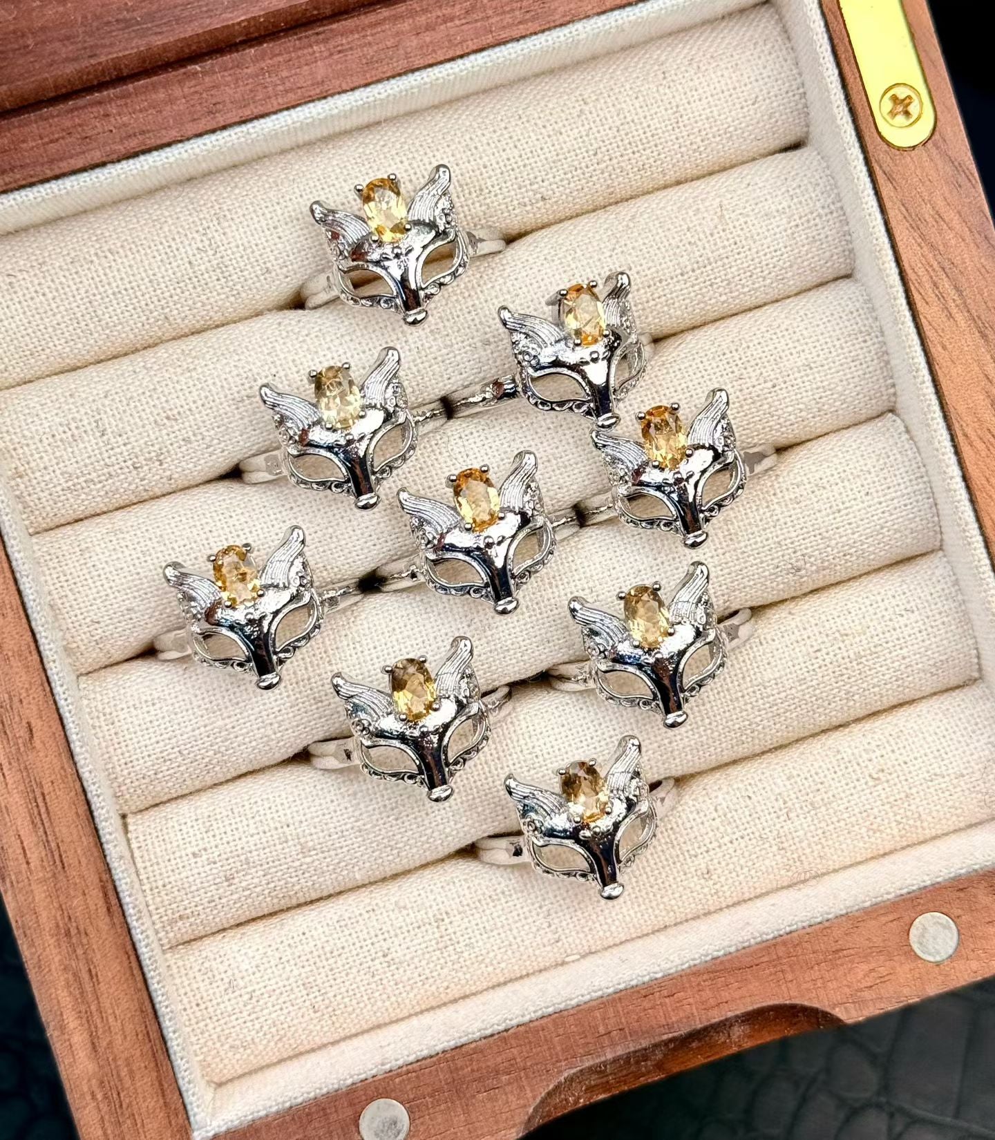 Adjustable Cooper Silver Plated Crystal Ring Crystal Healing Bulk Wholesale