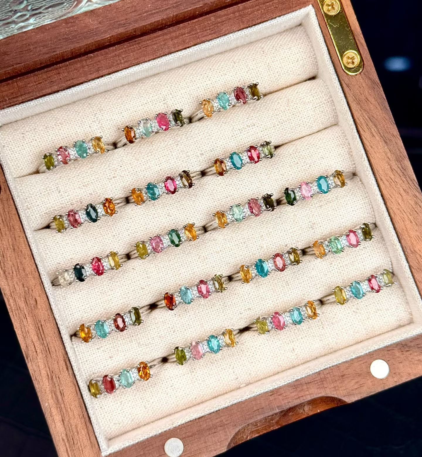 Adjustable Cooper Silver Plated Crystal Ring Crystal Healing Bulk Wholesale