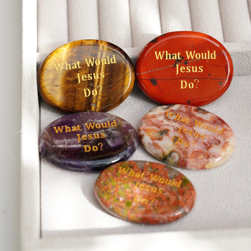 Natural Crystal Oval Shape Engraved Worry Stone Crystal Gift Crystal Healing Bulk Wholesale