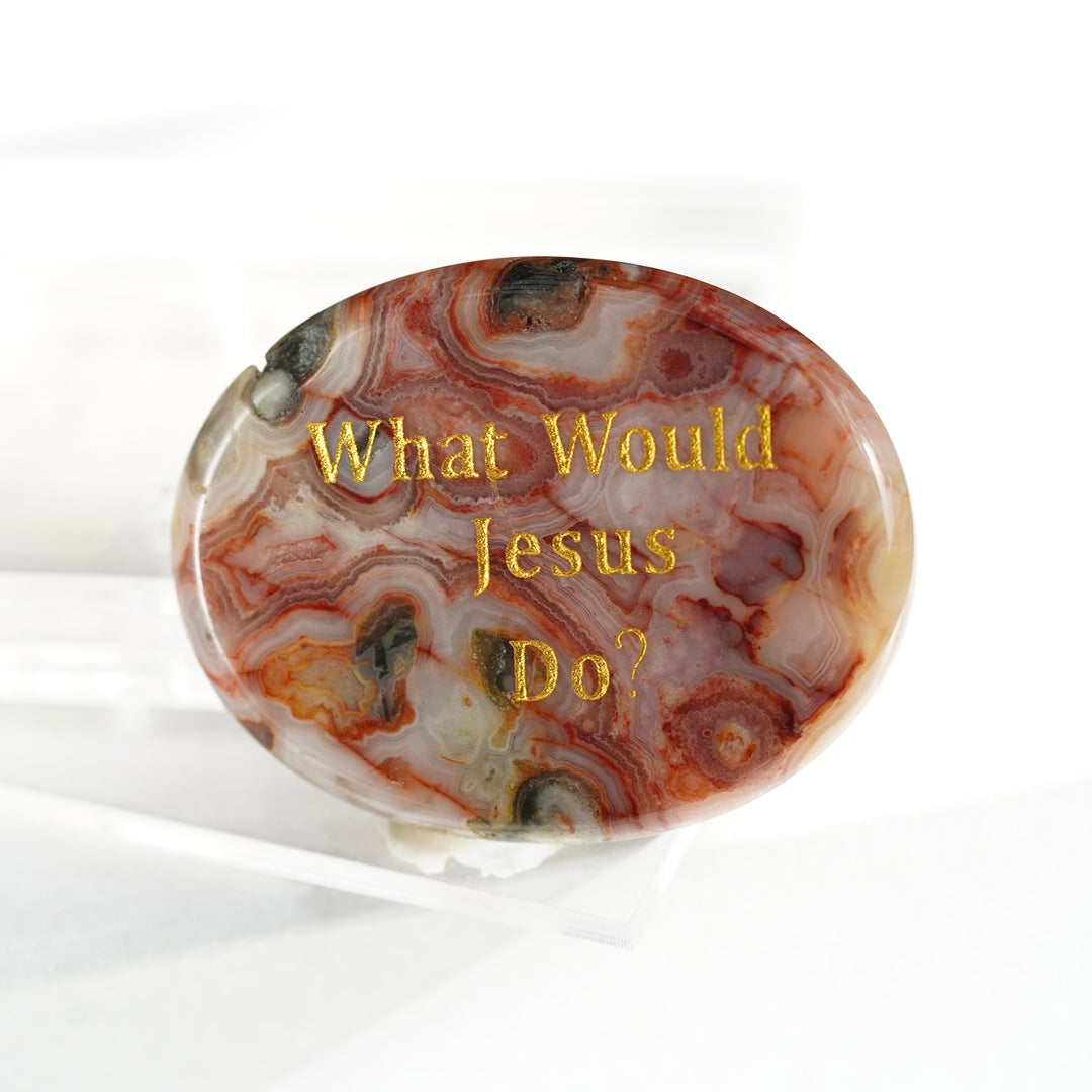 Natural Crystal Oval Shape Engraved Worry Stone Crystal Gift Crystal Healing Bulk Wholesale