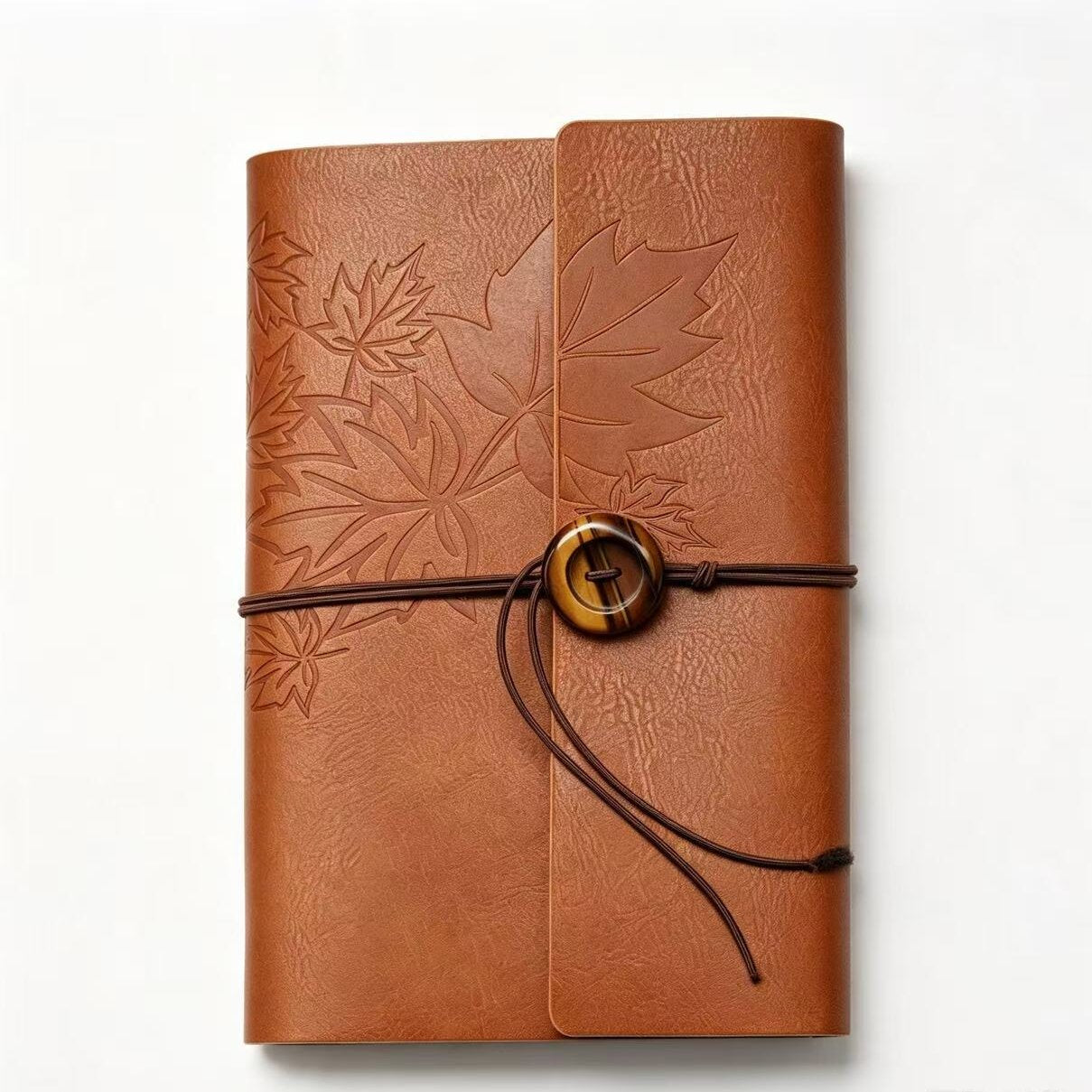 Loose-leaf PU Leather Journal Notebook with Natural Crystal Button Decoration Wholesale