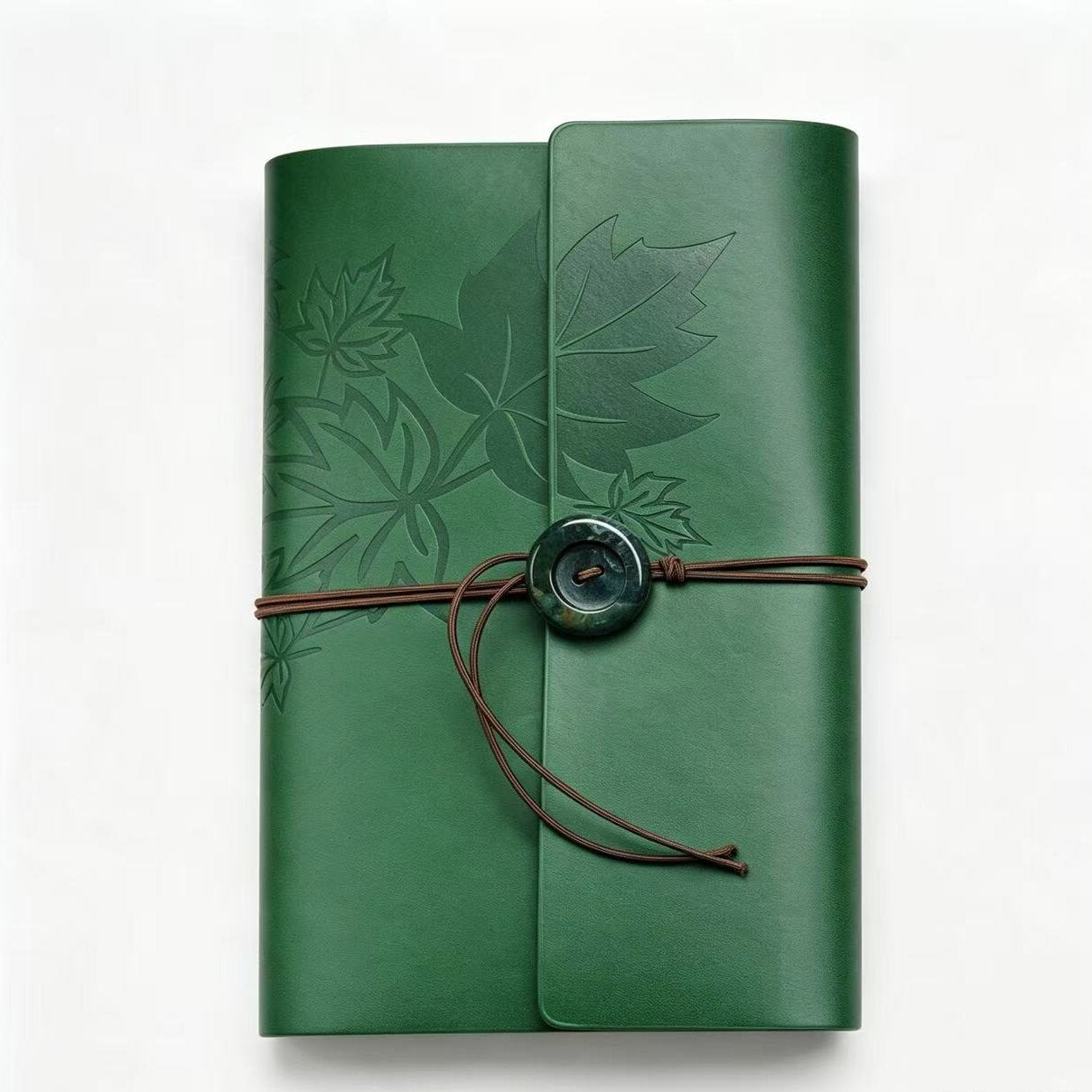 Loose-leaf PU Leather Journal Notebook with Natural Crystal Button Decoration Wholesale