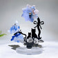 Mixed Crystal Buttterfly & Spinning Flower with Metal Stand Resin Base Free Form Wholesale