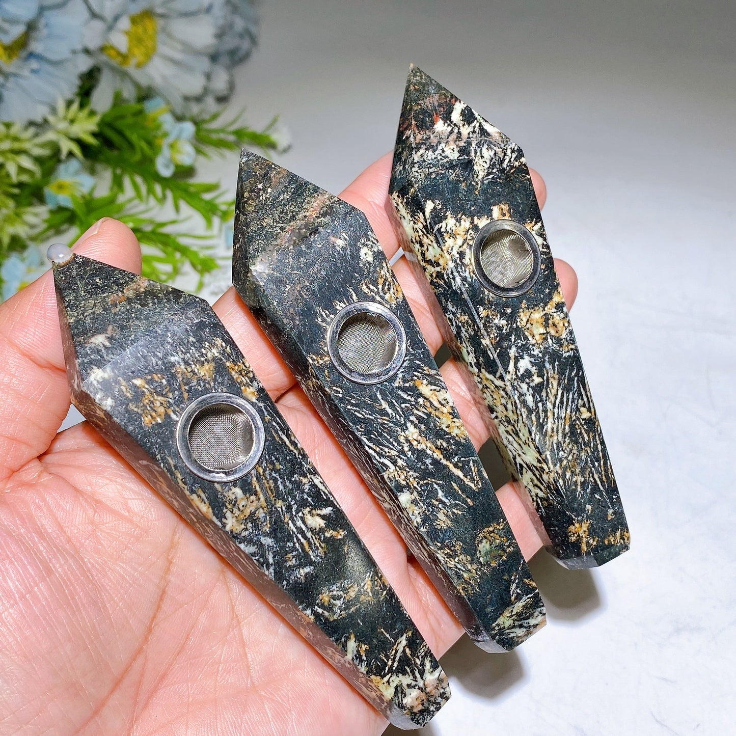 3.9"-4.2" Crystal Smoking Pipe Carving Crystal Healing Bulk Wholesale