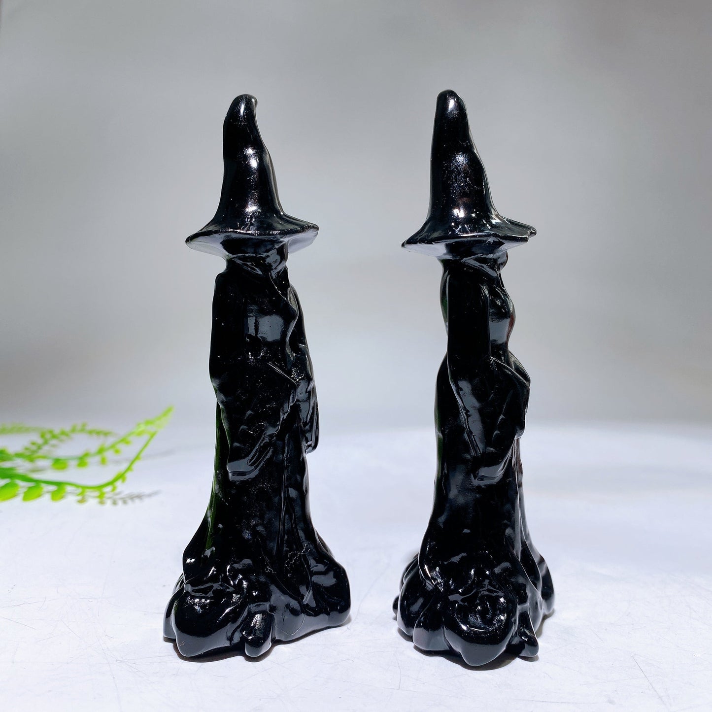 4.2" Black Obsidian Witch Carving for Halloween Crystal Healiing Bulk Wholesale