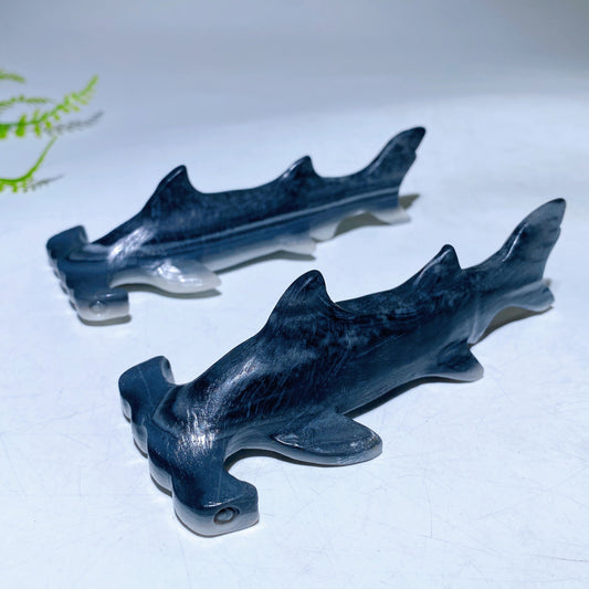 4.8" Taiji Stone Hammerhead Shark Carving Wholesale