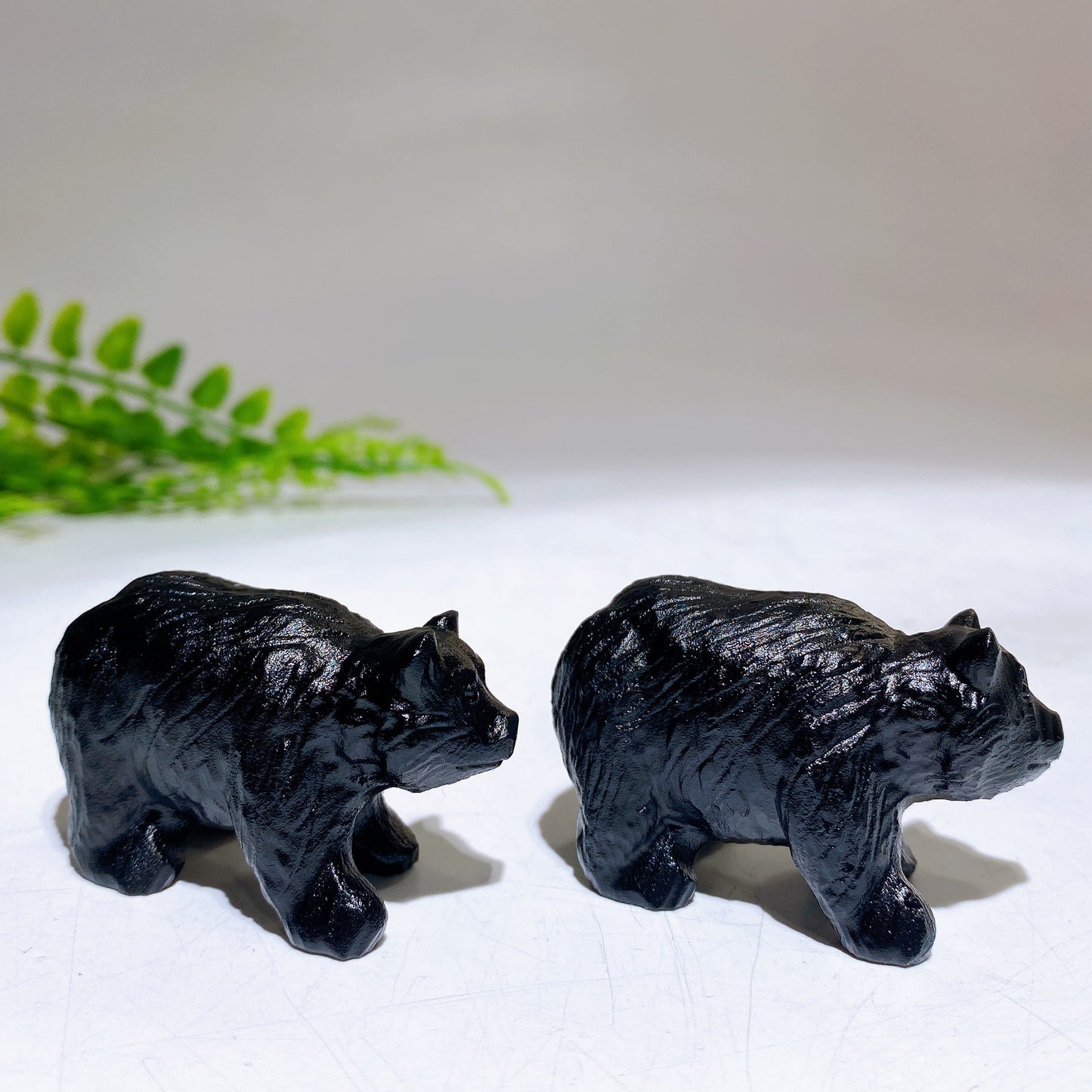 2.0" Natural Black Obsidian Bear Carving Wholesale